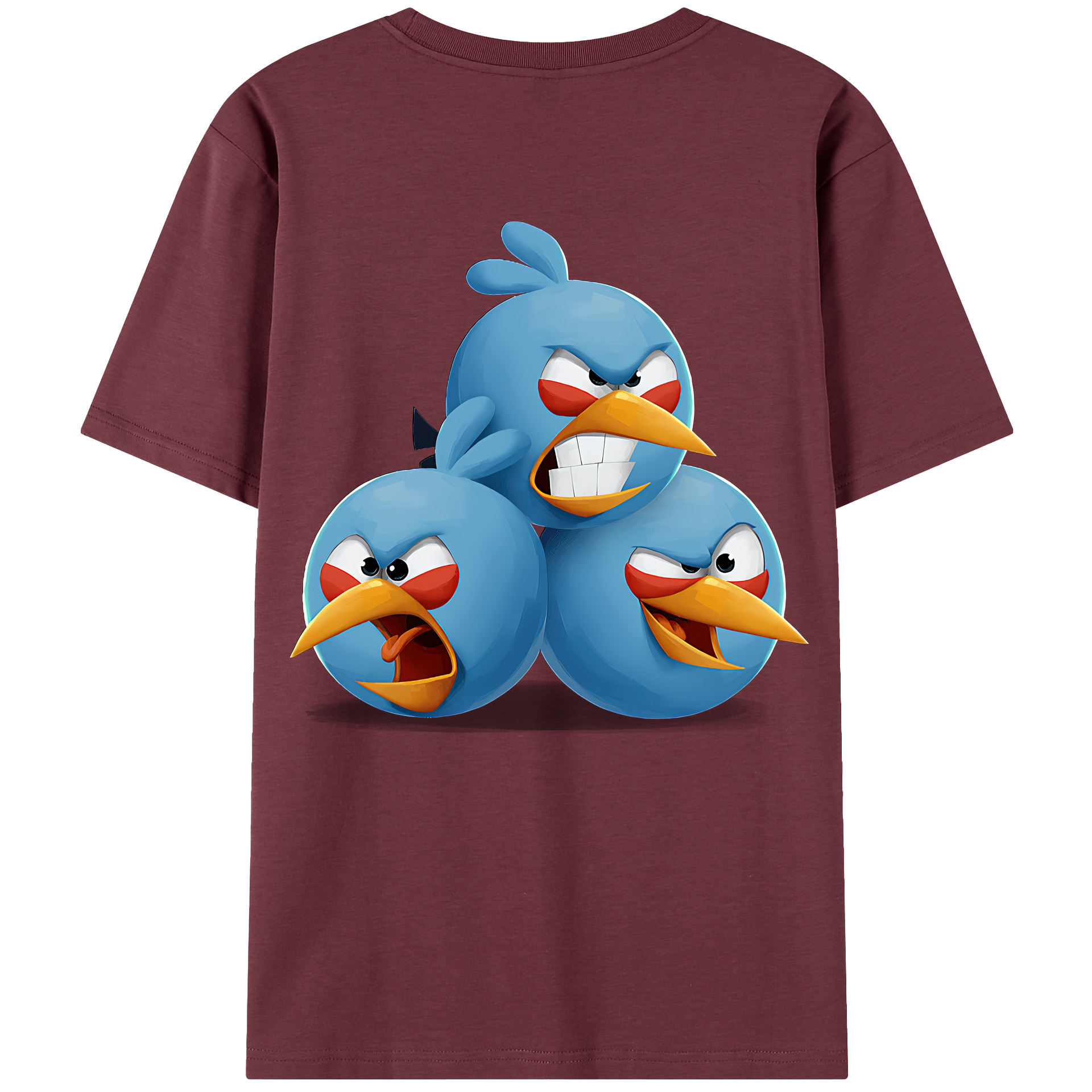 （画像用） Angry Birds アングリーバード 綿100％半袖Tシャツ（背面プリント）